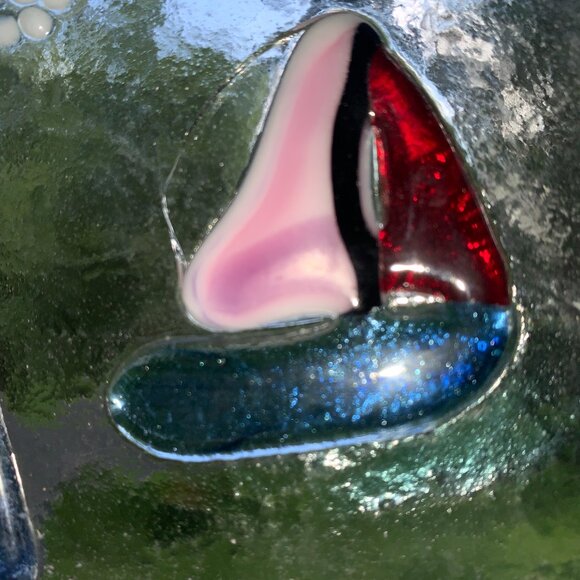 #6634 FUSED GLASS SAIL BOAT  SAIL BOAT SUN CATCHER - Picture 7 of 10